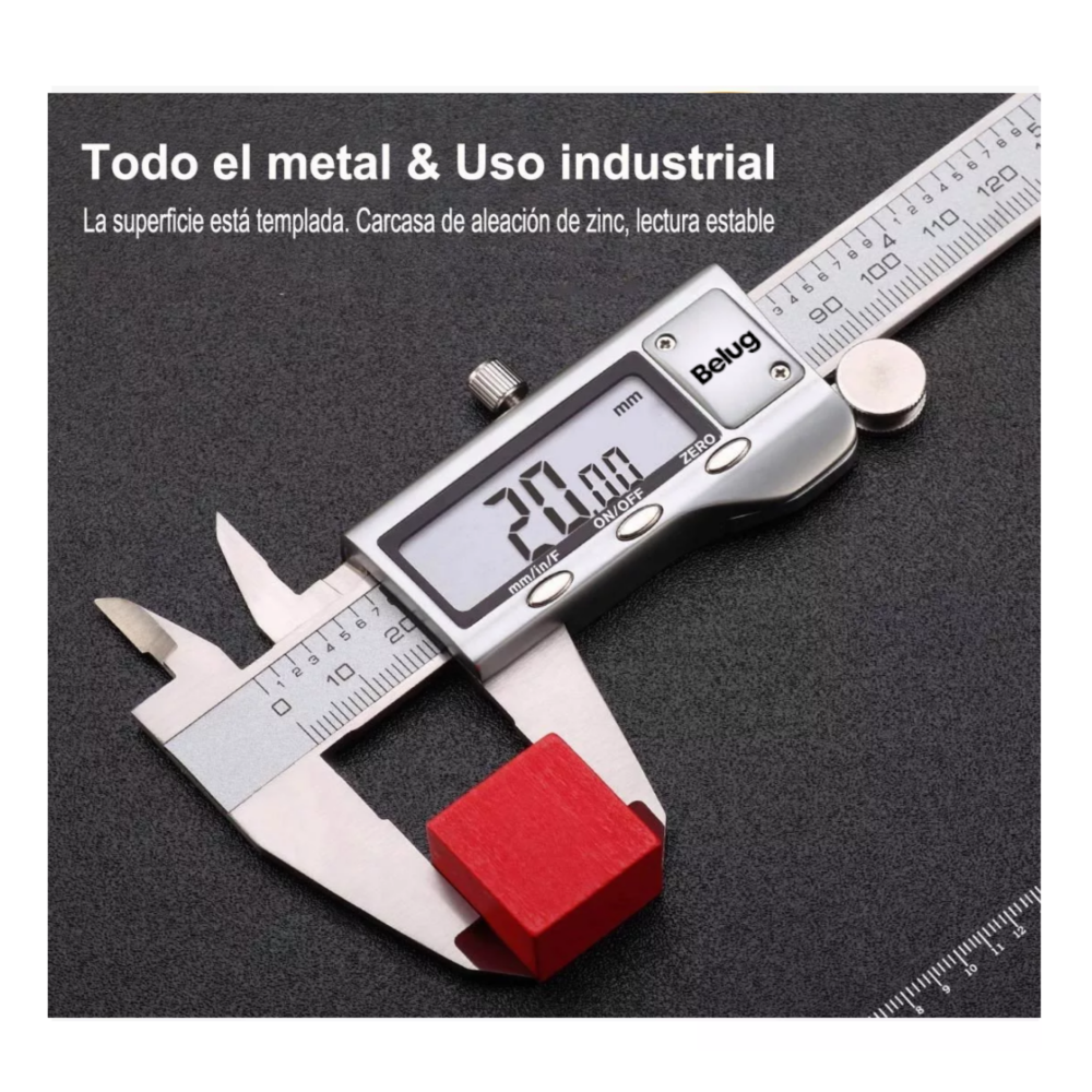 Foto 5 pulgar | Calibrador Digital Uso Industrial Todo Metal 0.01mm Blanco Belug