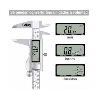 Foto 3 | Calibrador Vernier Digital Belug Uso Industrial Todo Metal 0.01mm Plata