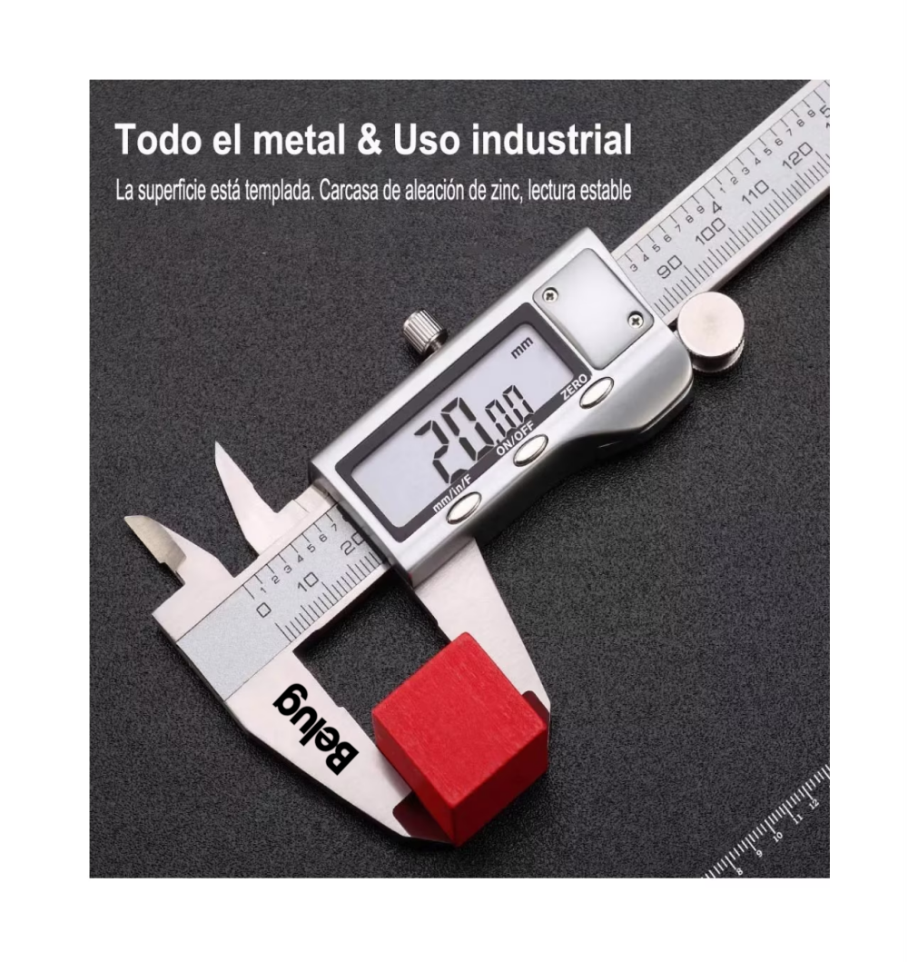 Foto 5 pulgar | Calibrador Vernier Digital Belug  Uso Industrial Todo Metal 0.01mm Plata