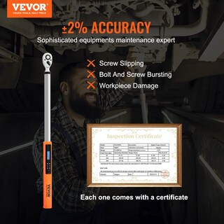 Foto 2 | Llave Dinamométrica Digital Vevor 1/2 Drive 34-340n.m ± 2% De Precisión - Venta Internacional.
