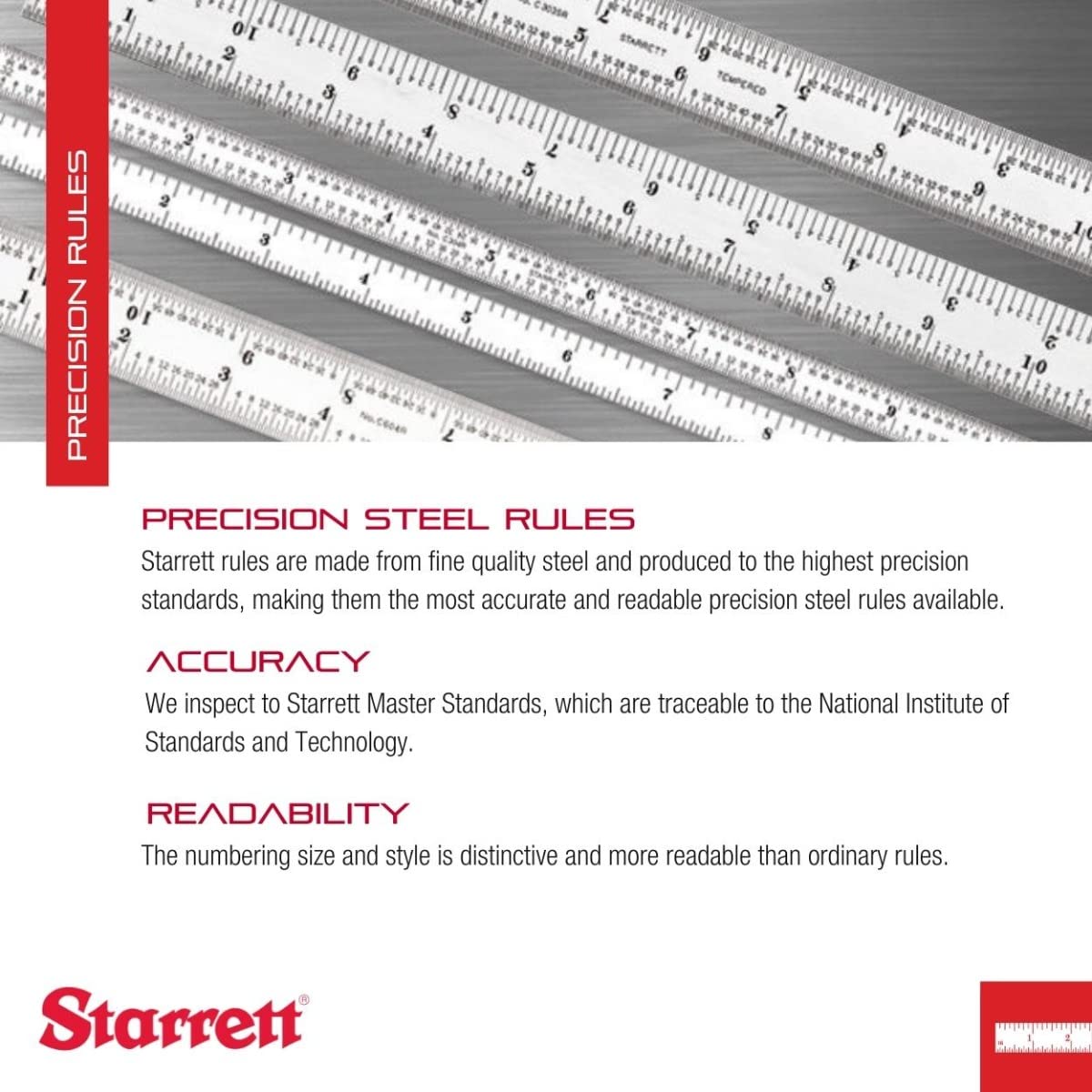 Foto 4 pulgar | Regla De Acero Starrett C604re-6 De 15 Cm Con Graduaciones En Pulgadas 4r - Venta Internacional.
