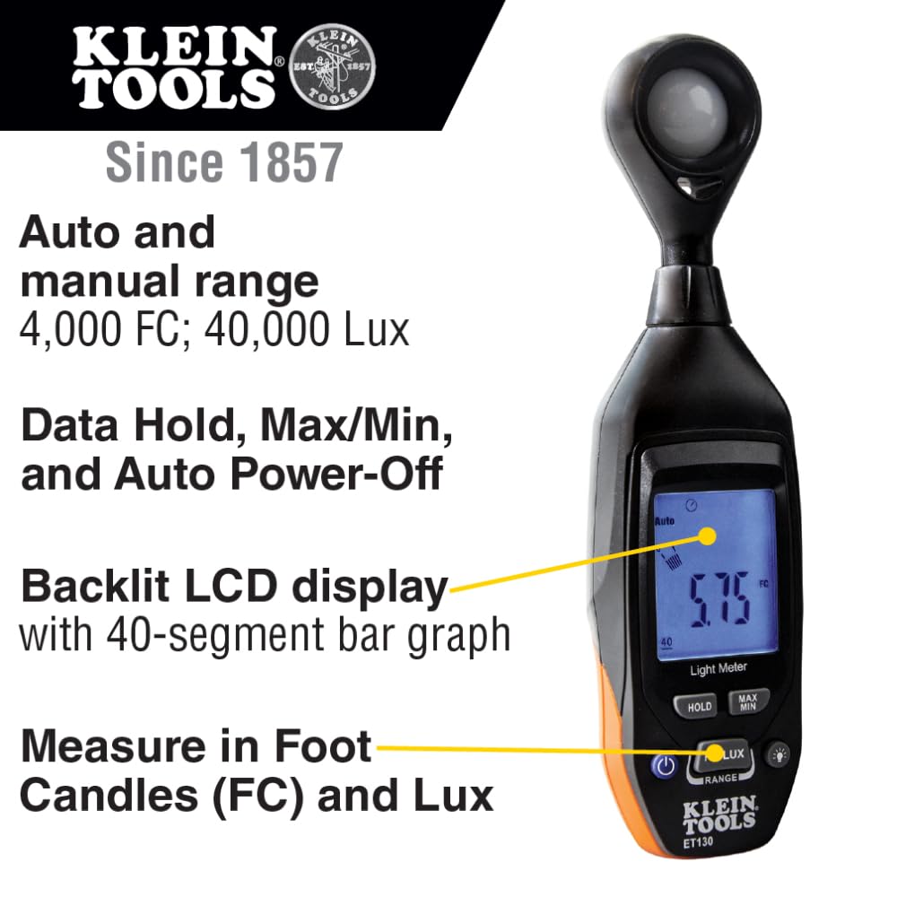 Foto 3 pulgar | Medidor De Luz Klein Tools Et130 Digital Para Fc Y Lux - Venta Internacional.