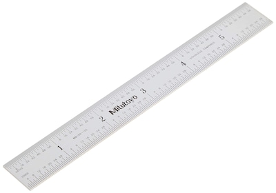 Foto 1 | Regla De Acero Mitutoyo 182-105 De 6 Cm Con Graduaciones De 1/32, 1/64, 1 Mm Y 1/2 Mm - Venta Internacional.