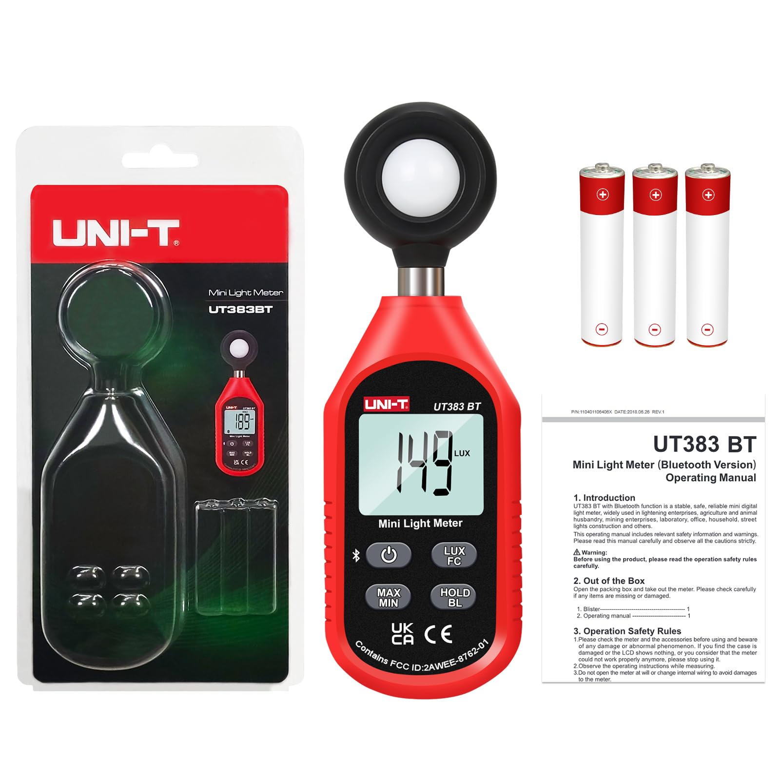 Foto 3 pulgar | Medidor De Luz Uni-t Ut383bt Con Iluminación Digital 0-199900 Lux - Venta Internacional.