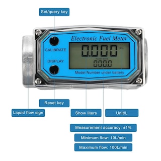 Foto 3 | Cuenta Litros Electrónico Turbina Digital Diesel 10-100l/min Lab.g Gris Azul