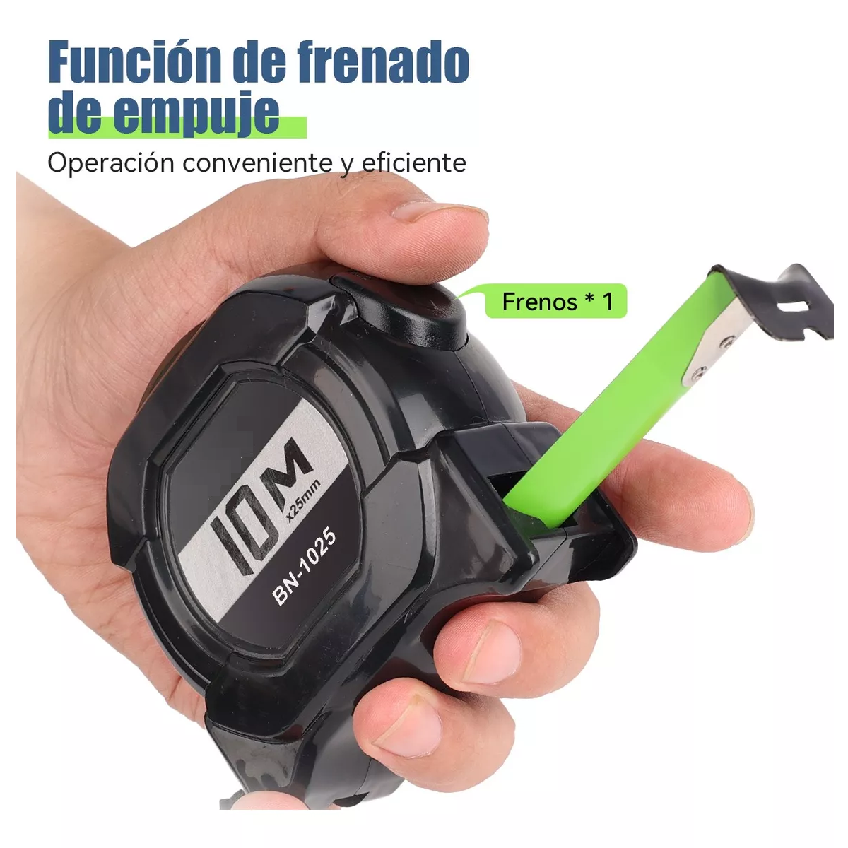 Foto 3 pulgar | Cinta Metrica Flexometro Regla Retractil Fluorescente 10m Eo Safe Imports Esi-17297 Negro