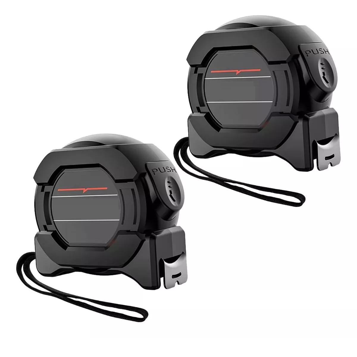 2 Cinta Metrica Flexometro Regla Retractil Fluorescente 10m Eo Safe Imports Esi-17296 Negro