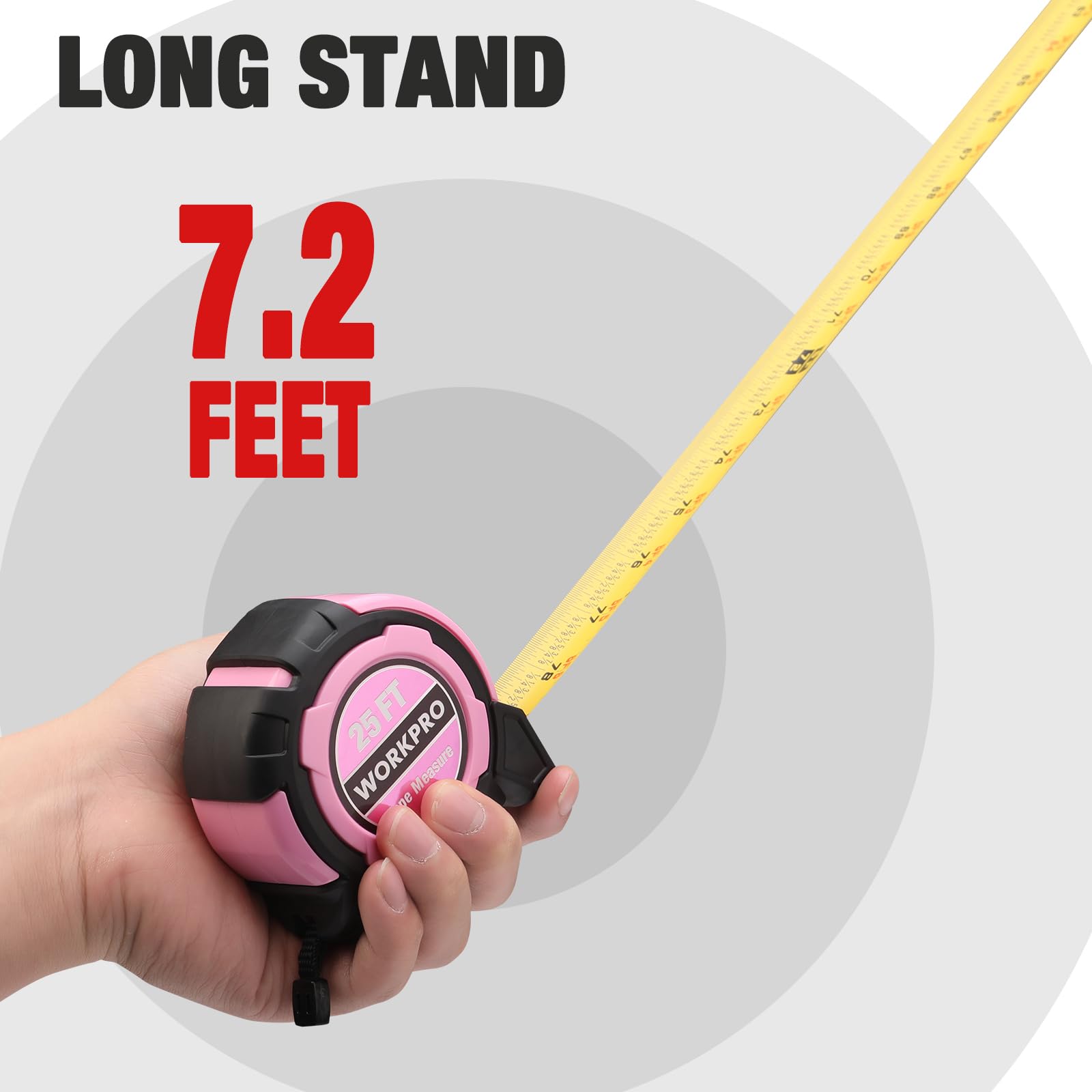 Foto 5 | Gancho Magnético Con Revestimiento De Nailon Rosa De 7,6 M Para Cinta Métrica Workpro - Venta Internacional.