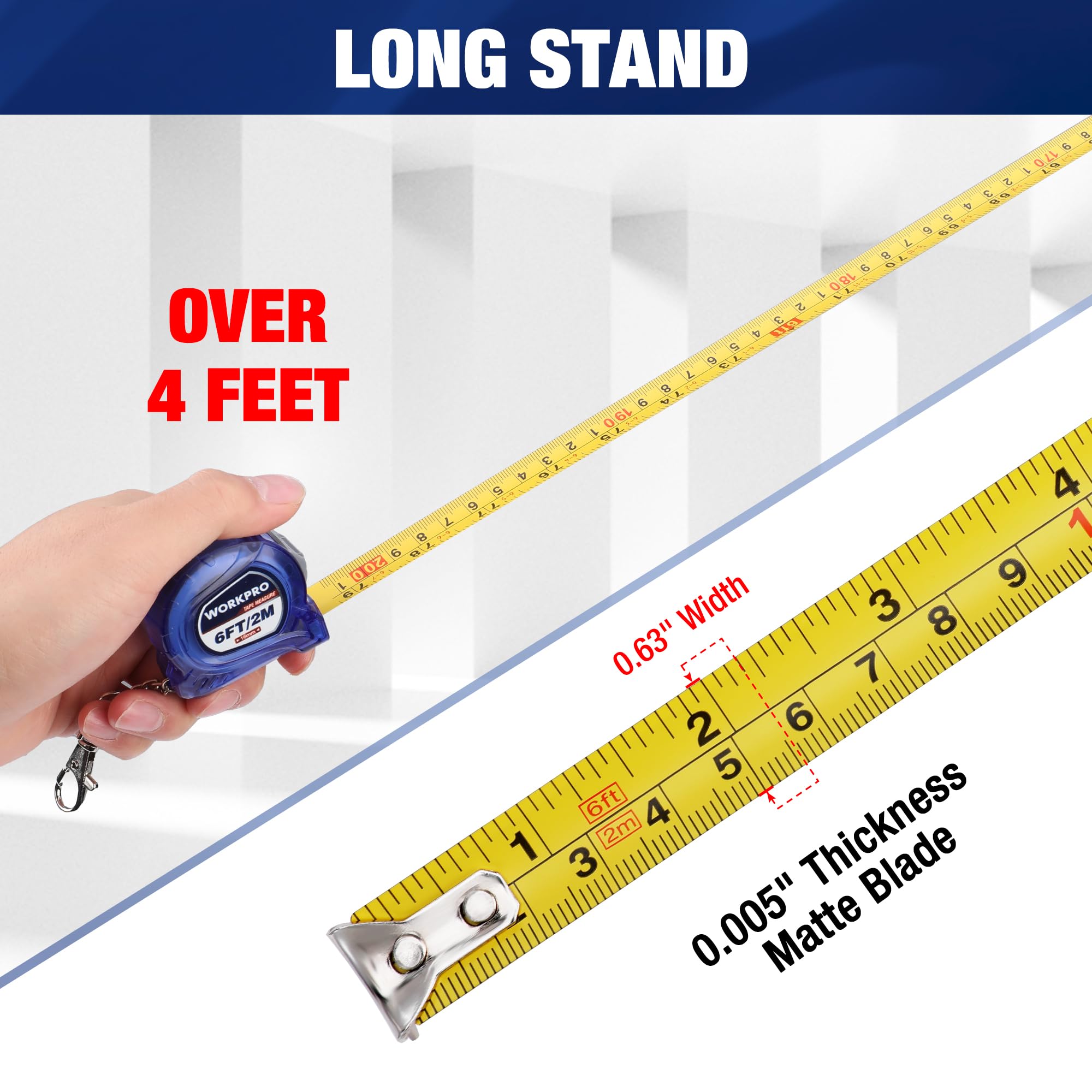 Foto 4 pulgar | Juego De Llaveros Workpro De 2 M/6 Pies, Ligero Para Ingenieros - Venta Internacional.