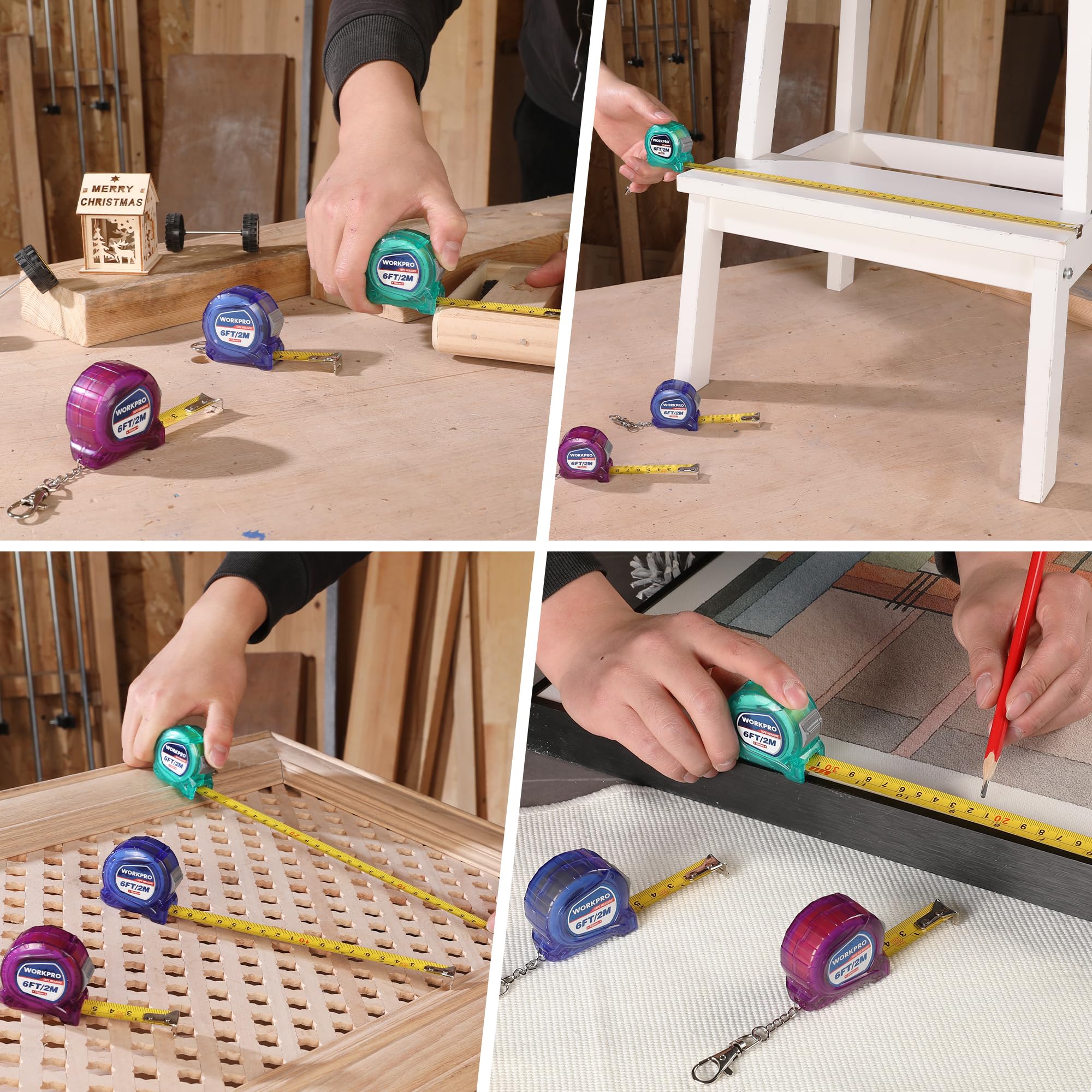 Foto 8 pulgar | Juego De Llaveros Workpro De 2 M/6 Pies, Ligero Para Ingenieros - Venta Internacional.