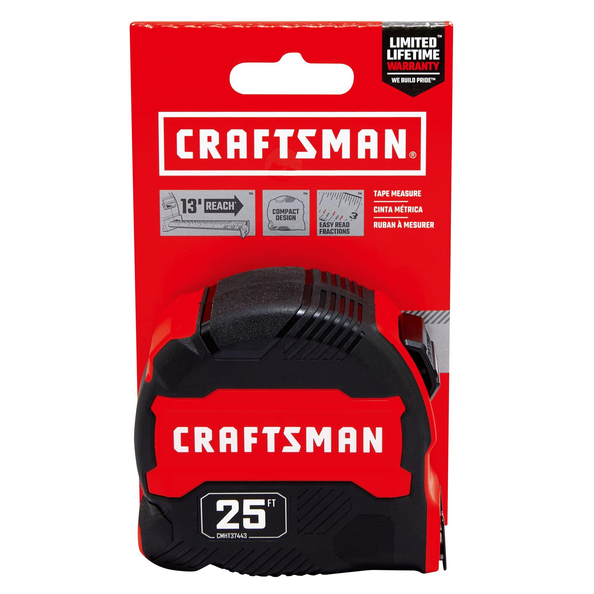 Foto 6 | Cinta Métrica Craftsman Cmht37443s Con Cierre Manual Retráctil De 7,6 M - Venta Internacional.