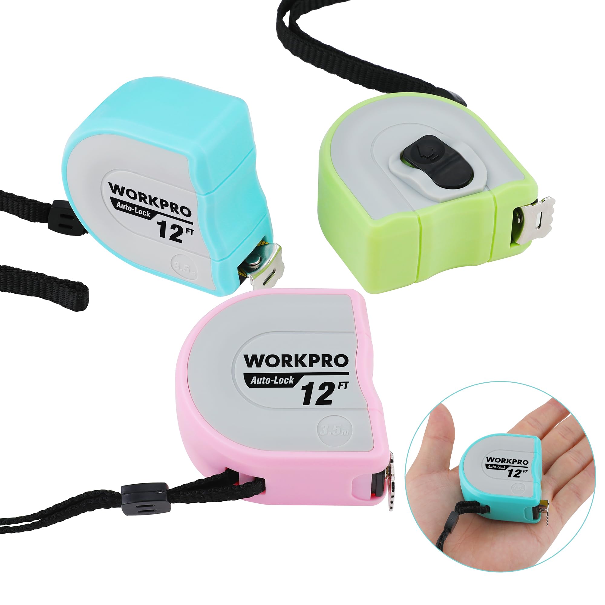 Foto 1 | Cinta Métrica Workpro Mini De 3,5 M/12 Pies Con Cierre Automático, Bolsillo Para Ingenieros - Venta Internacional.