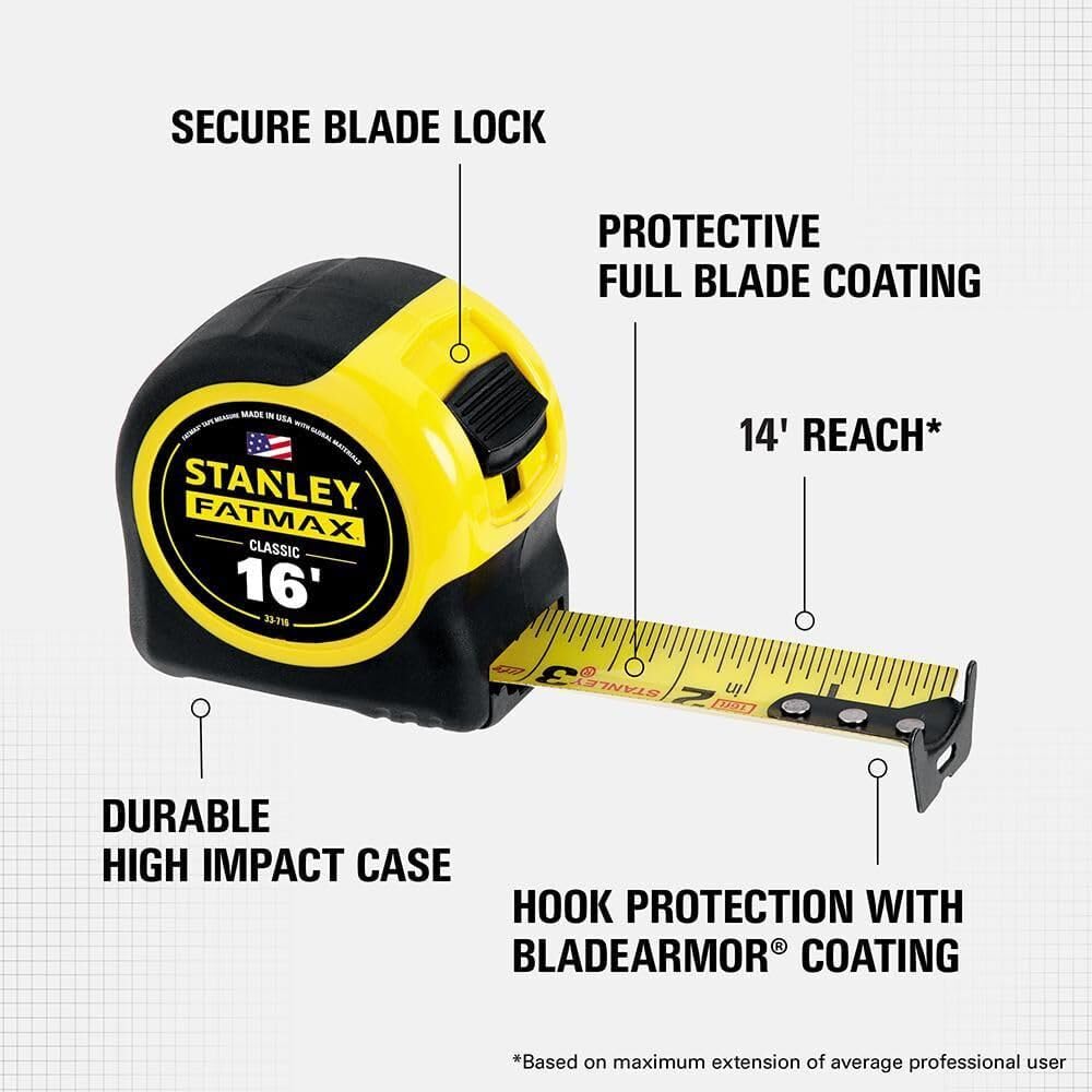 Foto 5 pulgar | Cinta Métrica Stanley Fatmax Blade Armor 5m (33-716) - Venta Internacional.