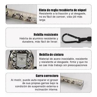 Foto 2 | Flexometro Regla Métrica Retráctil Anticorrosión Acero Inoxidable 7,5 M Eo Safe Imports Esi-11019-1 Plata