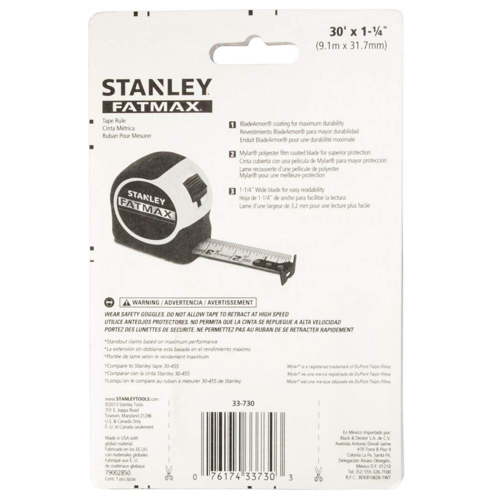 Foto 6 pulgar | Cinta Métrica Stanley Tools Fatmax, 30 M X 3,2 Cm, Juego De 3 - Venta Internacional.