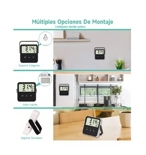 Foto 2 | Termómetro Digital Con Sonda Para Reptil Terrario Incubadora Negro