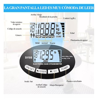 Foto 3 | Dinamómetro Electrónico de Mano Digital LCD 120kg ESI-14945 Negro