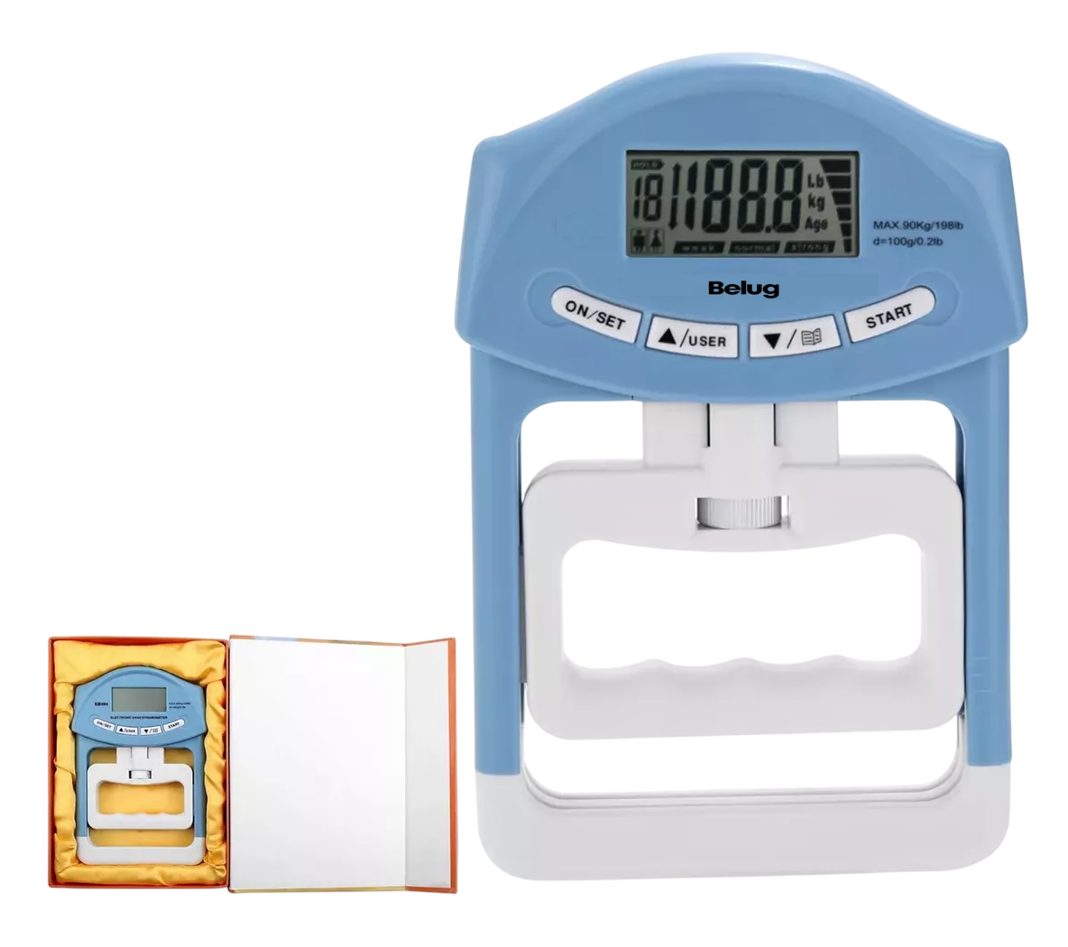 Dinamómetro Electrónico Belug De Mano Digital Lcd Azul