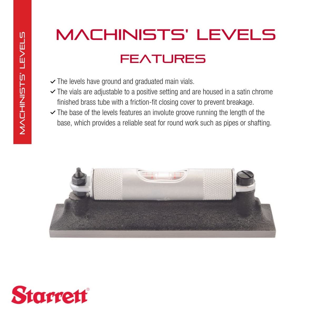 Foto 3 pulgar | Machinists' Level Starrett 98-4, 100 Mm, Vial Principal Con Conexión A Tierra - Venta Internacional.