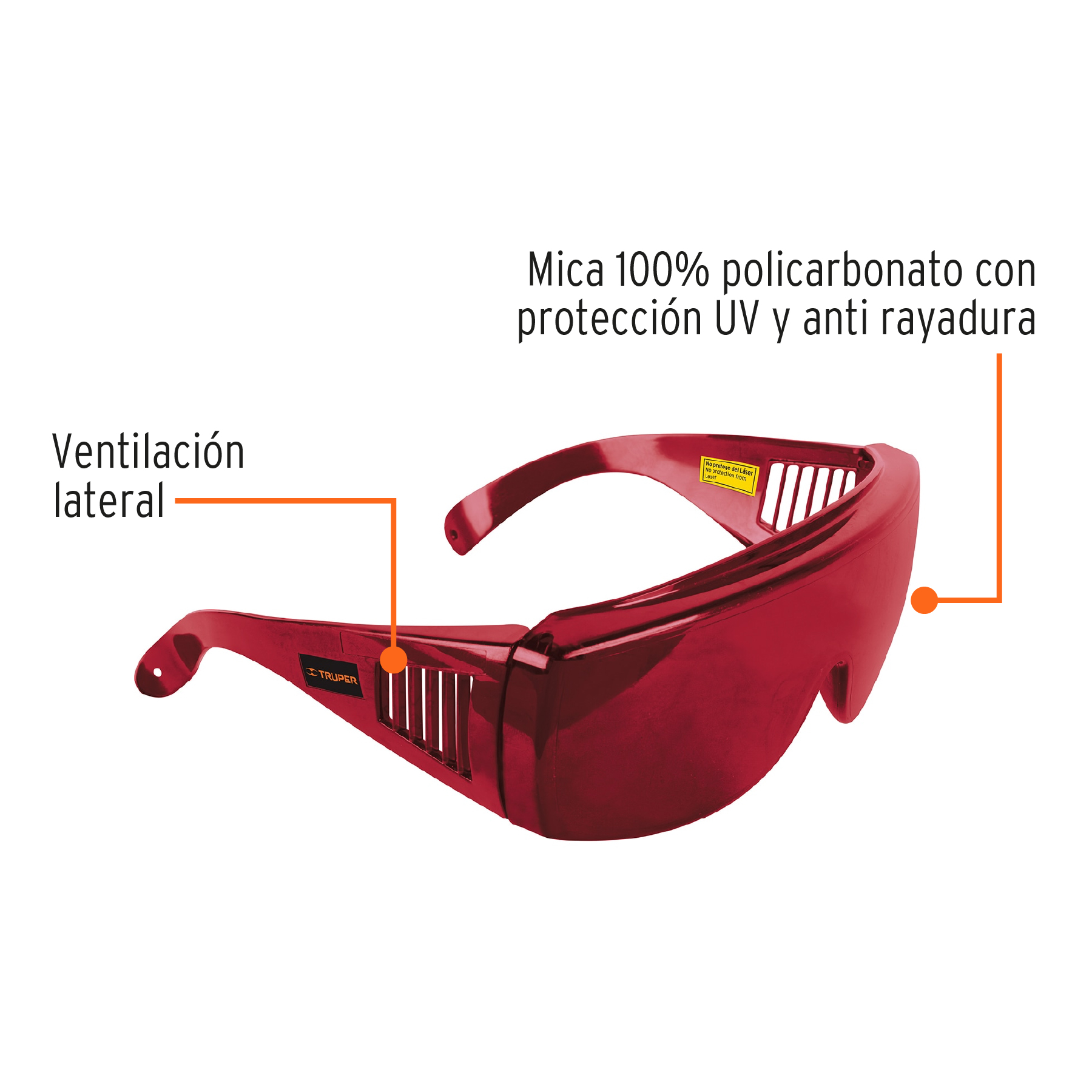 Foto 3 pulgar | Lente de Seguridad para Nivel Laser Safe Truper 10757 color Rojo