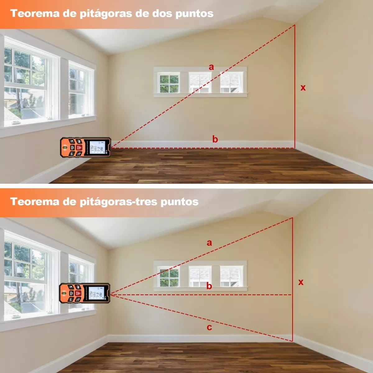 Foto 4 pulgar | Telemetro Medidor Láser Eo Safe Imports ESI-4376 Multicolor Distanciómetro 100 M