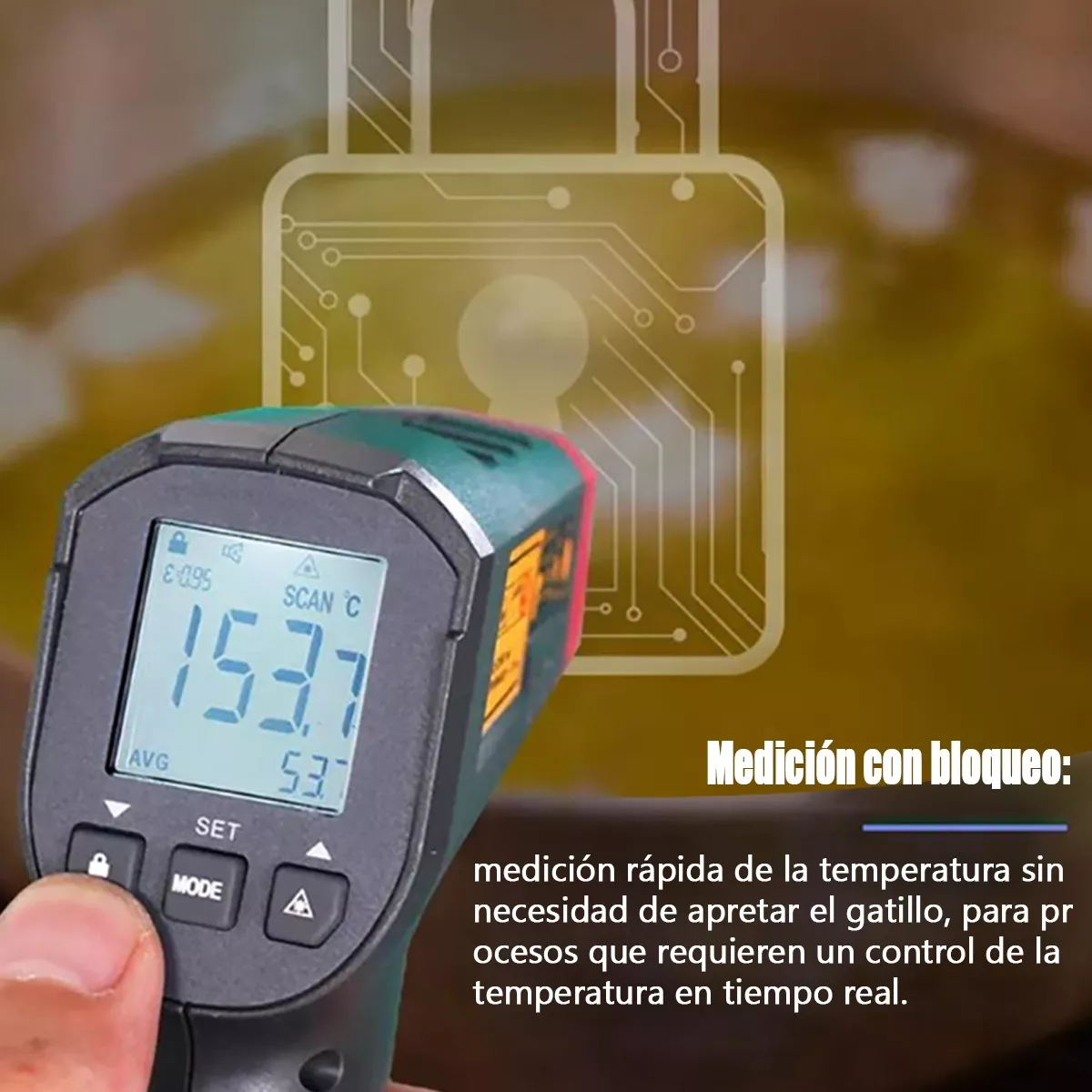 Foto 4 pulgar | Termometro Infrarrojo Industrial Eo Safe Imports Esi-10604 Negro