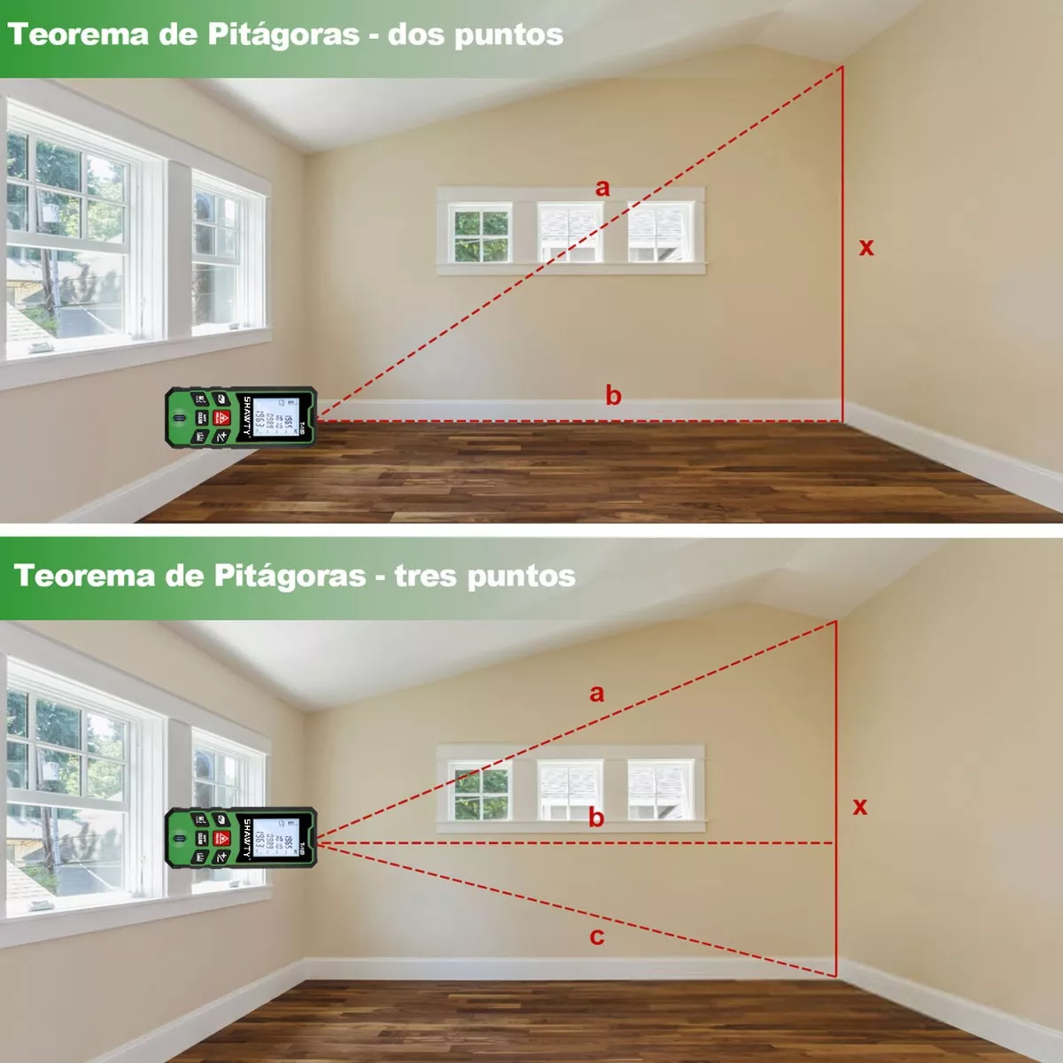 Foto 4 pulgar | Telemetro Láser Distanciometer Eo Safe Imports ESI-10747 Verde 100 m