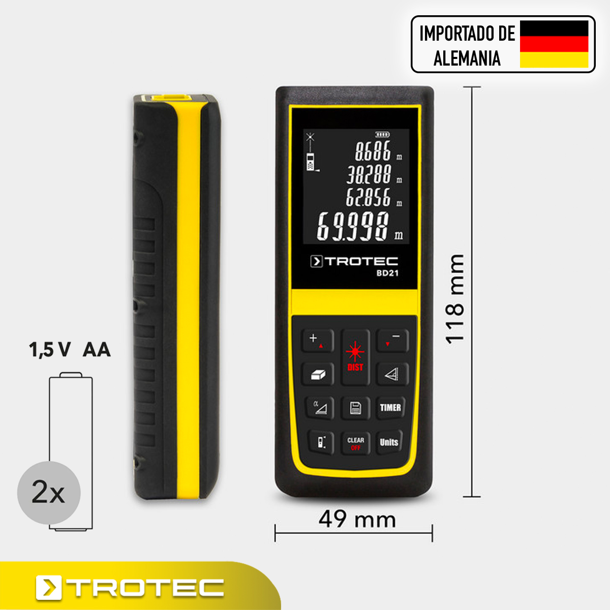 Foto 3 | Distanciómetro Láser Digital Trotec Bd21 con Sensor