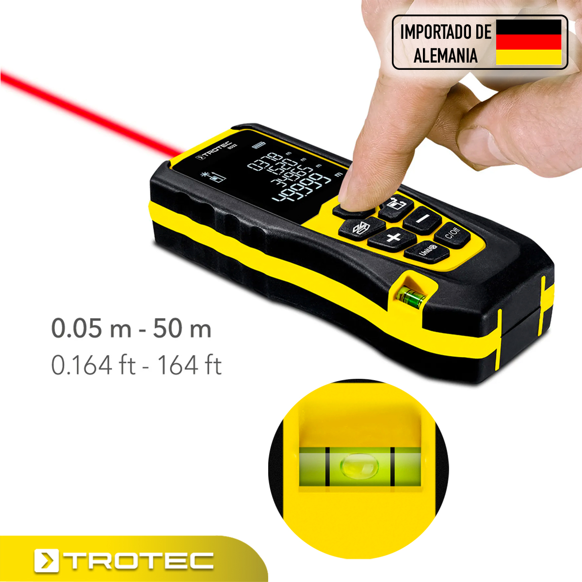 Foto 4 | Distanciómetro Láser Trotec 50 m con Nivel de Burbuja y Rueda de Medición