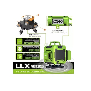 Foto 3 | Nivel Laser Verde 4d 16 Líneas Autonivelante 2 Baterías Estuche Eo Safe Imports Esi-11029 Multicolor