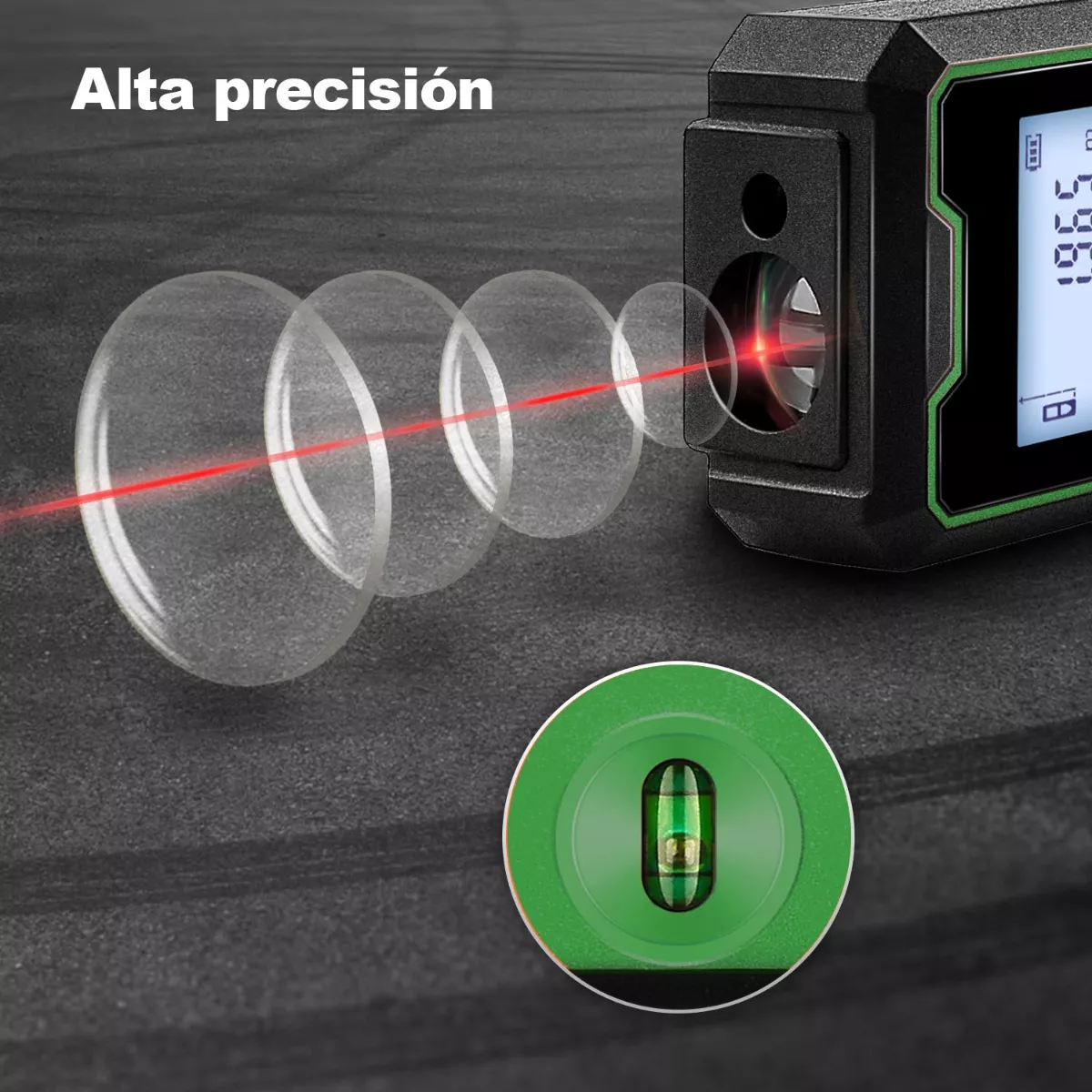 Foto 5 pulgar | Telemetro Laser Distanciometer 100m Eo Safe Imports Esi-11025 Verde