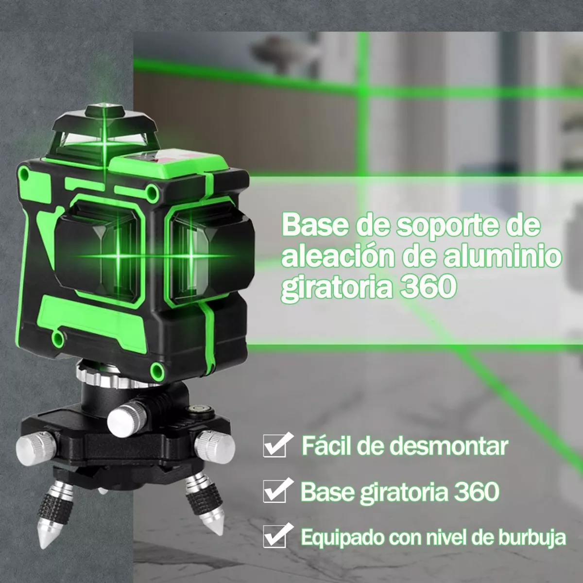 Foto 2 | Trípode para Nivel Láser 360° Eo Safe Imports ESI-12926 Negro