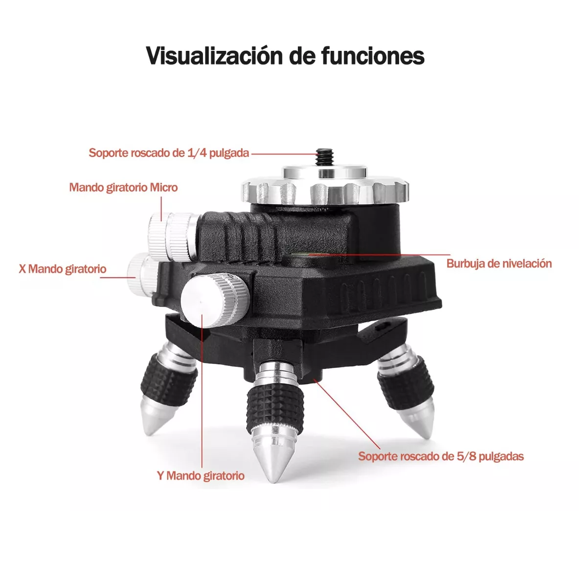 Foto 4 pulgar | Trípode para Nivel Láser 360° Eo Safe Imports ESI-12926 Negro