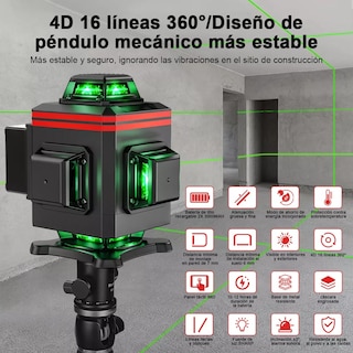 Foto 2 | Niveles Laser 4d 3° Autonivelante Pantalla Digital 6 Líneas Eo Safe Imports Multicolor