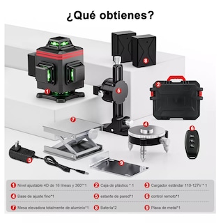 Foto 3 | Niveles Laser 4d 3° Autonivelante Pantalla Digital 6 Líneas Eo Safe Imports Multicolor