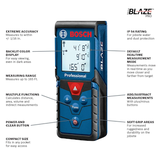 Foto 2 | Medidor De Distancia Láser Bosch Glm165-40 Blaze 50 M Con Accesorios - Venta Internacional.