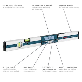 Foto 2 | Nivel Digital Bosch Gim 60 60 Cm Con Baterías Y Funda De Transporte - Venta Internacional.