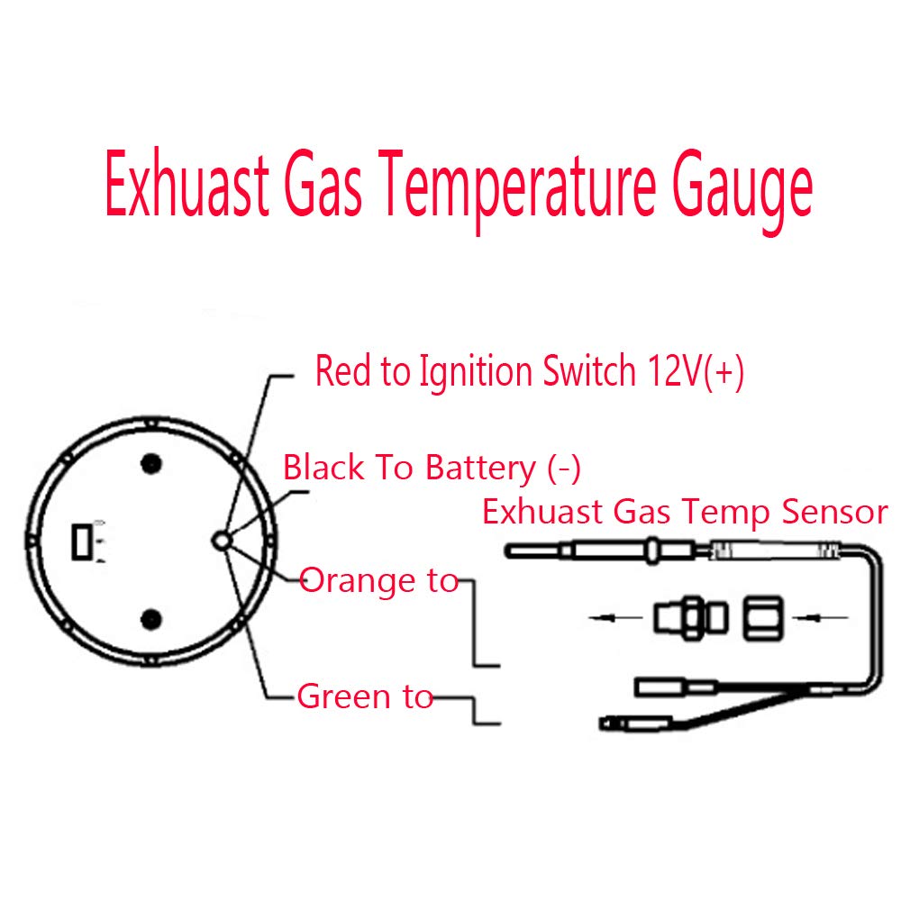 Foto 8 pulgar | Manómetro De Coche Esupport Egt, Temperatura De Gases De Escape 52 Mm 12 V - Venta Internacional.