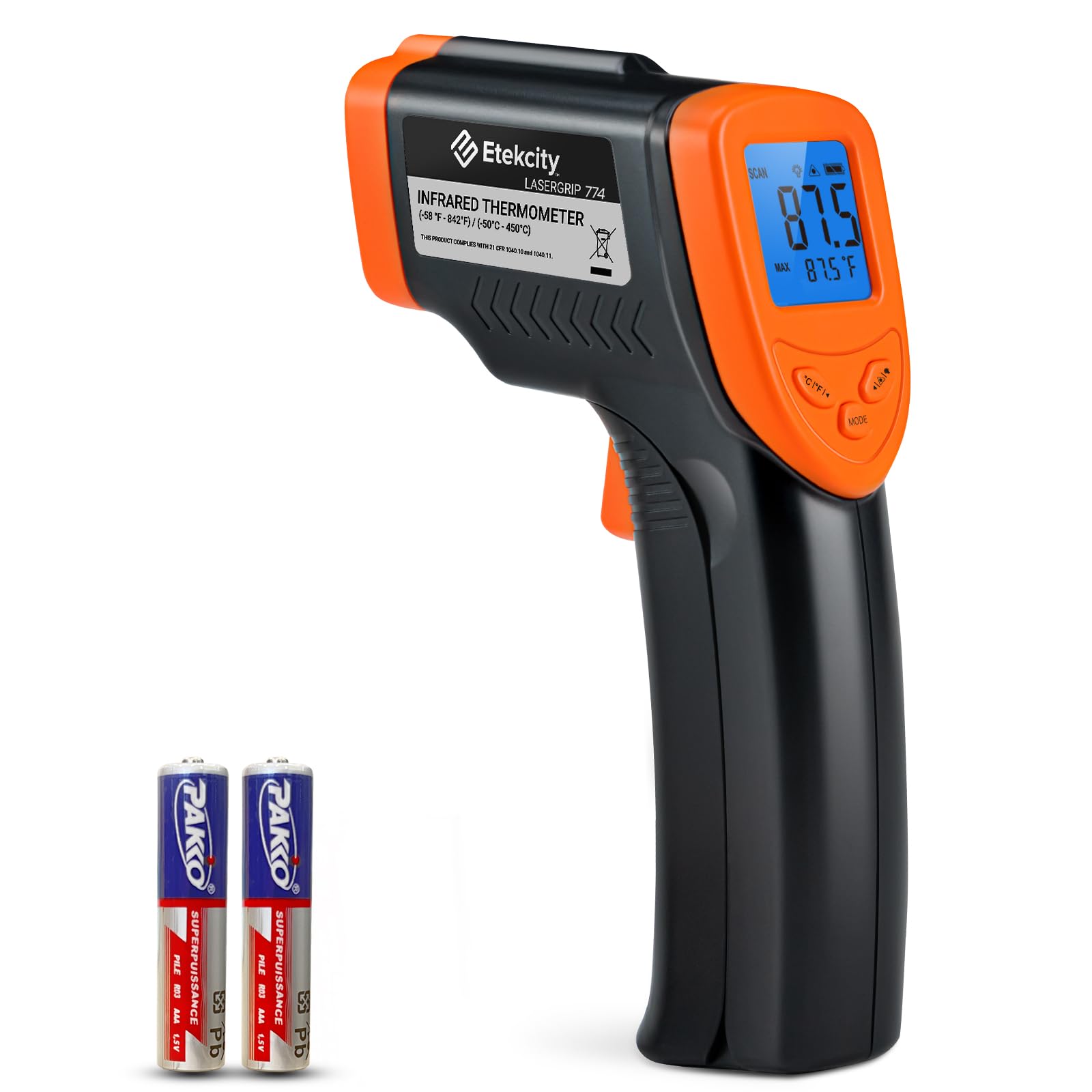 Foto 1 | Pistola Termómetro De Temperatura Infrarroja Etekcity Orange - Venta Internacional.