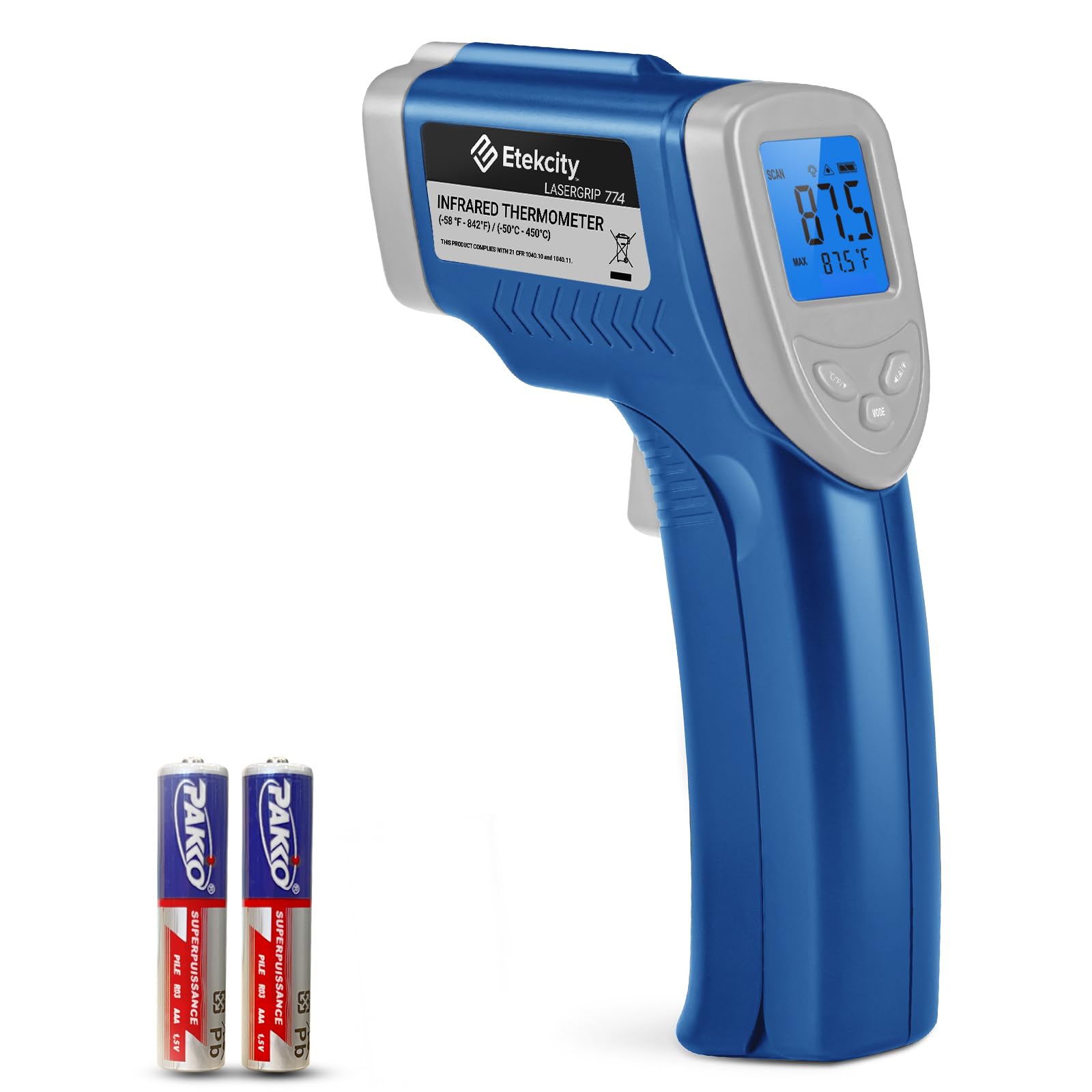 Termómetro Infrarrojo Etekcity Upgrade 774 De -50 °c A 450 °c, Color Azul - Venta Internacional.