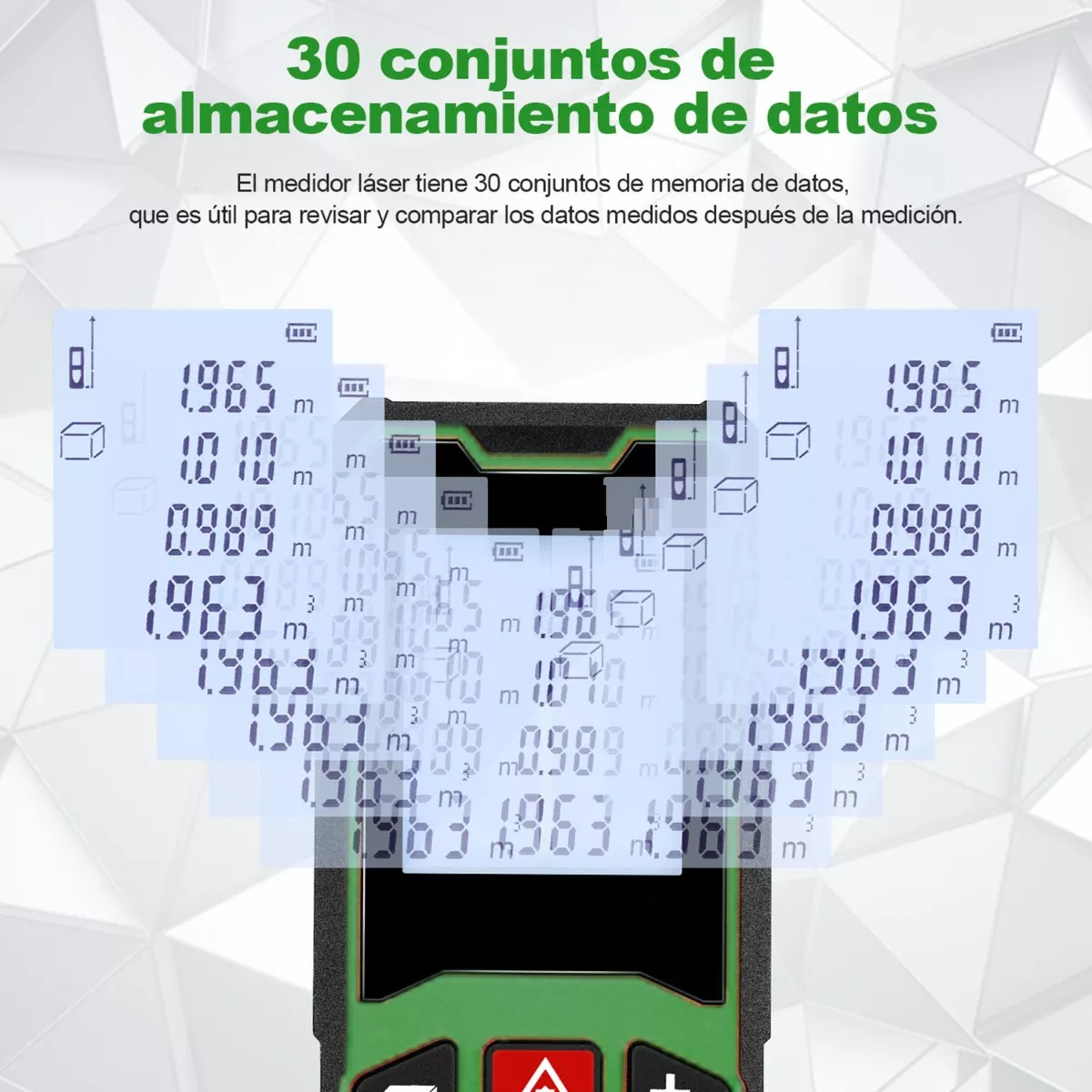 Foto 3 pulgar | Telemetro Laser Distanciometer 100m Eo Safe Imports Esi-10747 Verde