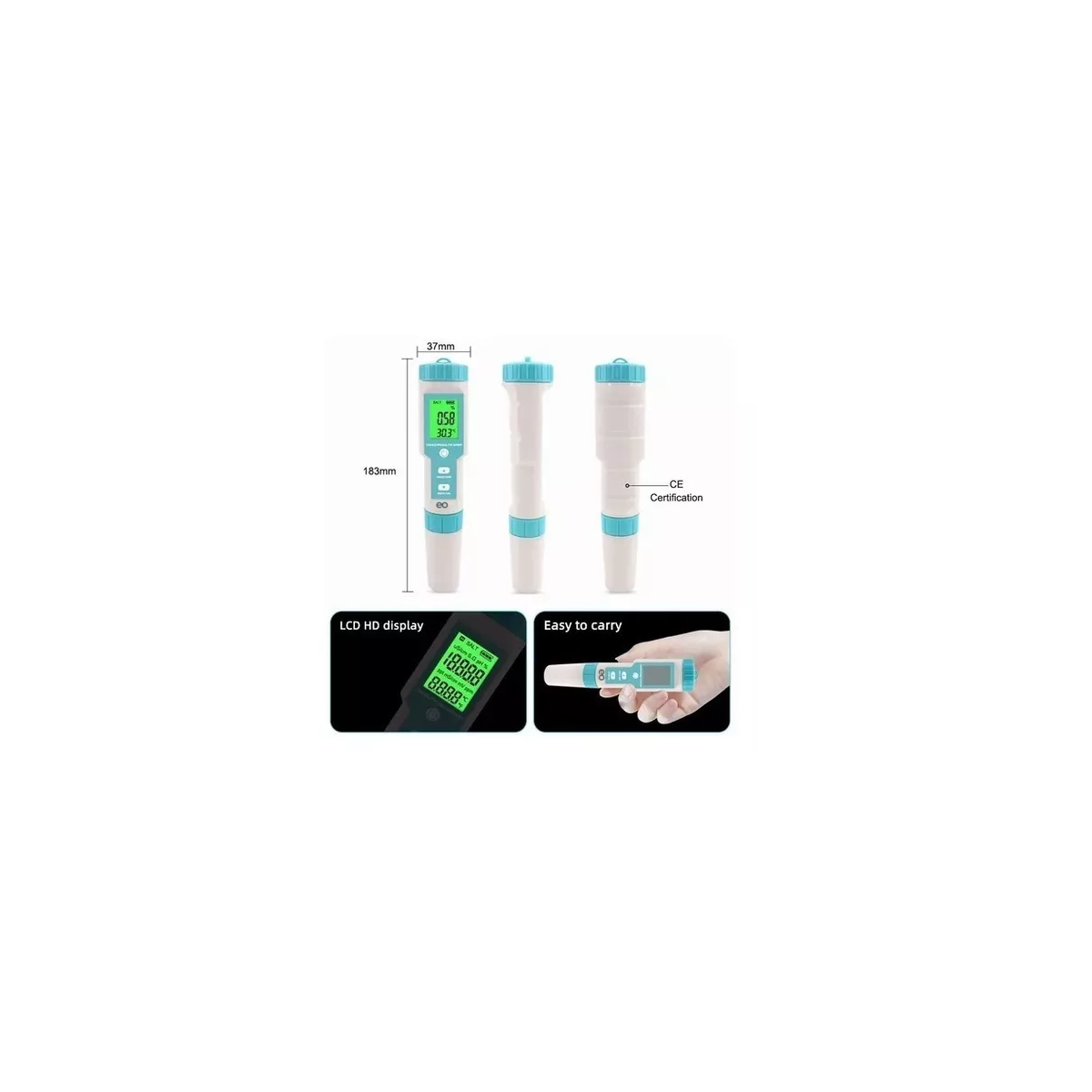 Foto 3 pulgar | 7 En 1 Medidor De Ph/ec/tds/orp/sg/salinidad/temperatura Eo Safe Imports Esi-9352-1 Multicolor