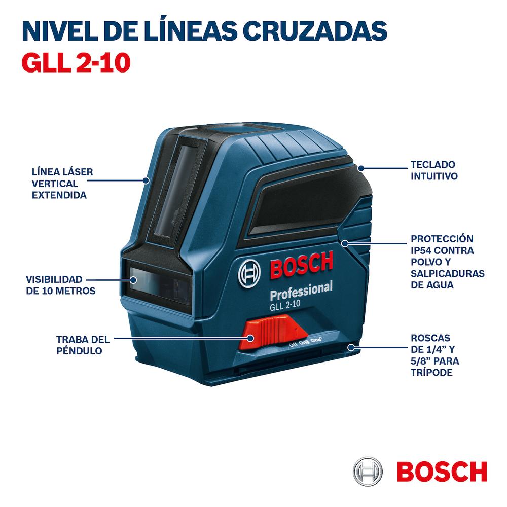 Foto 9 pulgar | Nivel Láser Bosch Gll 2-10 Línea 4.5v 10 Metros 0601063l00