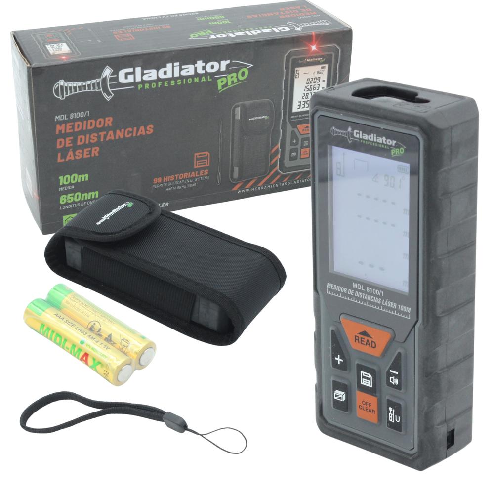 Medidor Distancia Láser Gladiator Mdl 8100/1 0.05-100m 90°