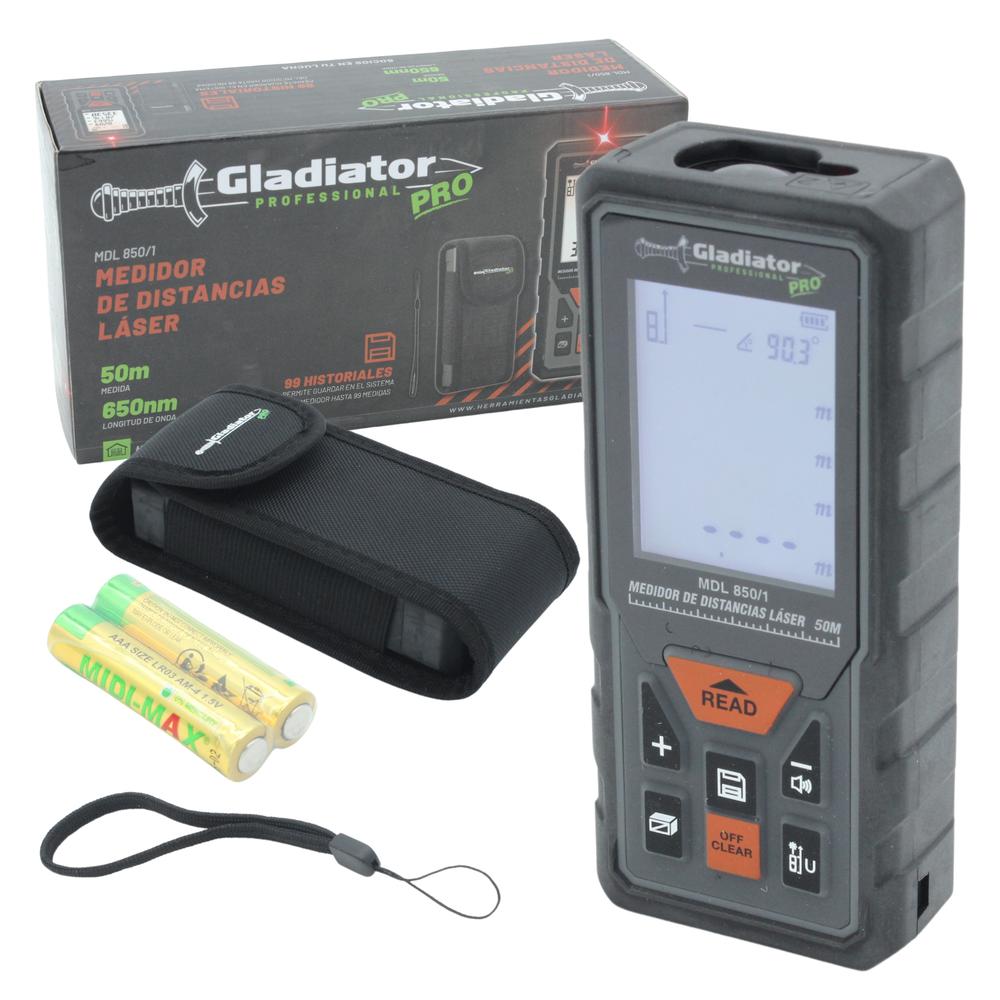 Foto 2 pulgar | Medidor De Distancias Láser 50m Gladiator 650nm 90° Mdl8501