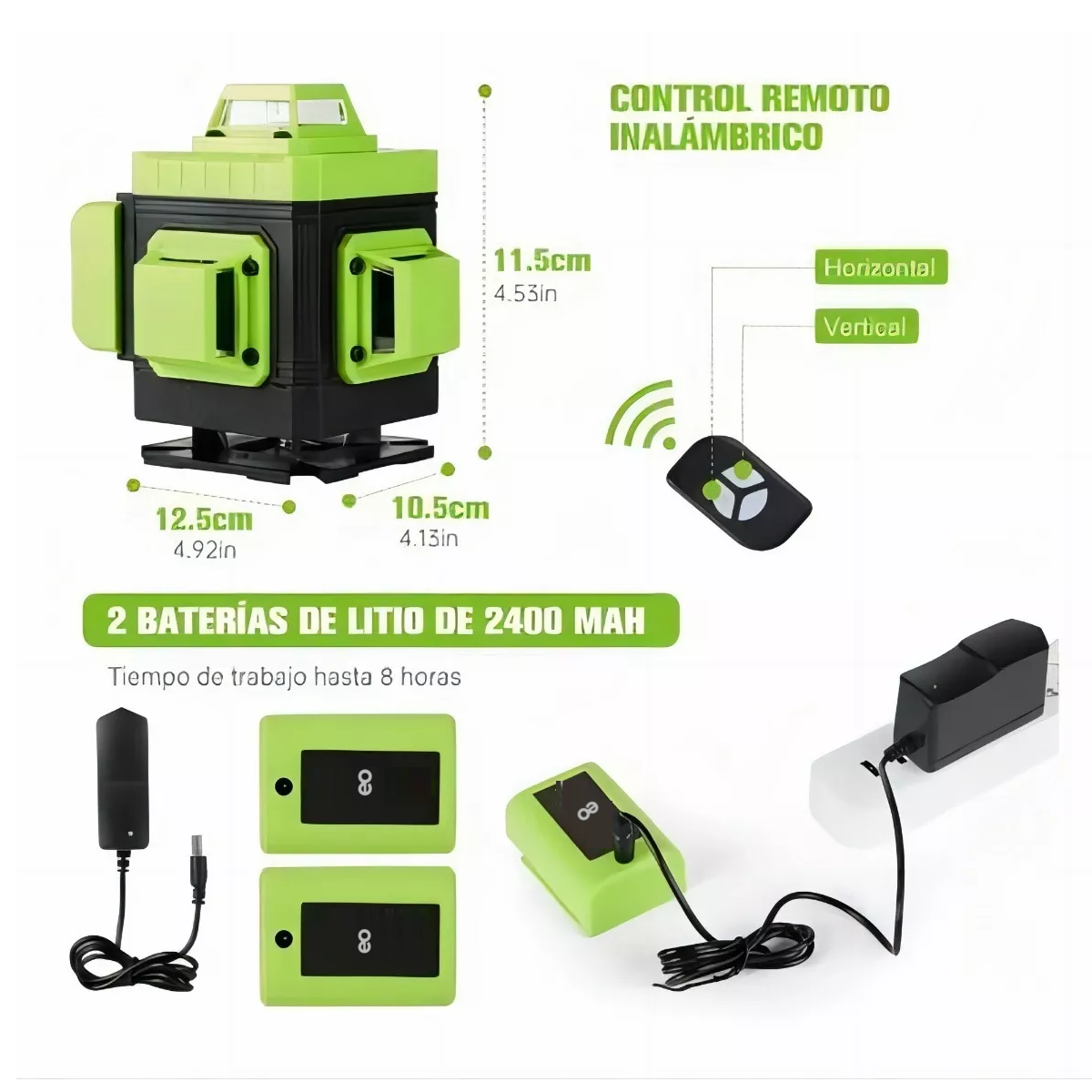 Foto 4 pulgar | Niveles Láser 3° Autonivelante 4d Con 2 Baterías 16 Líneas Eo Safe Imports Esi-12928-1 Multicolor