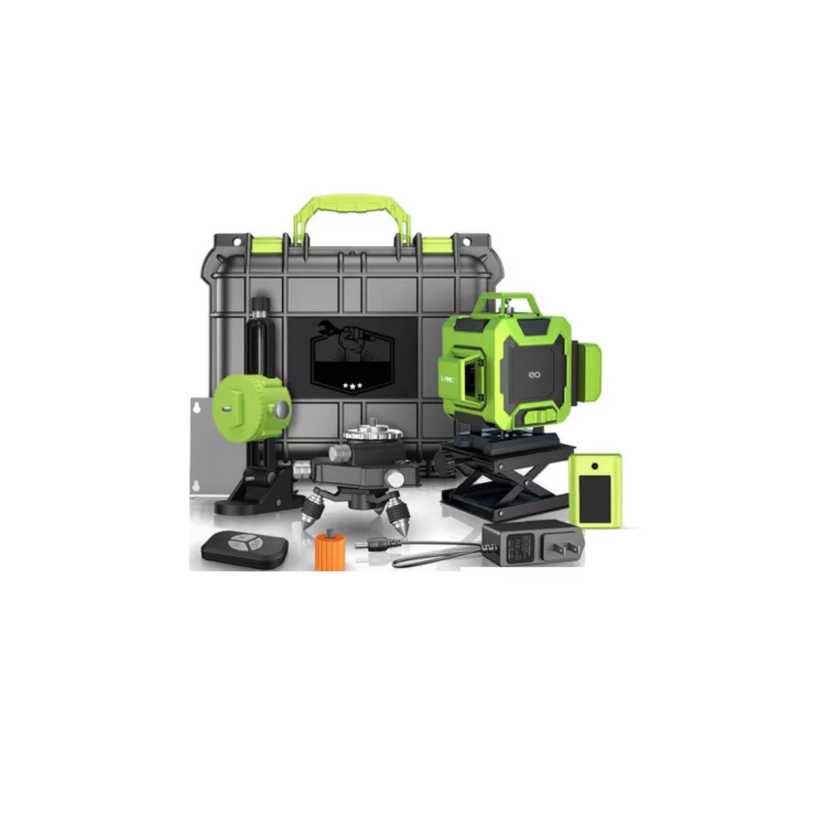 Foto 2 pulgar | Nivel Laser Verde 4d 16 Líneas Autonivelante 2 Baterías Estuche Eo Safe Imports Esi-11029-1 Multicolor