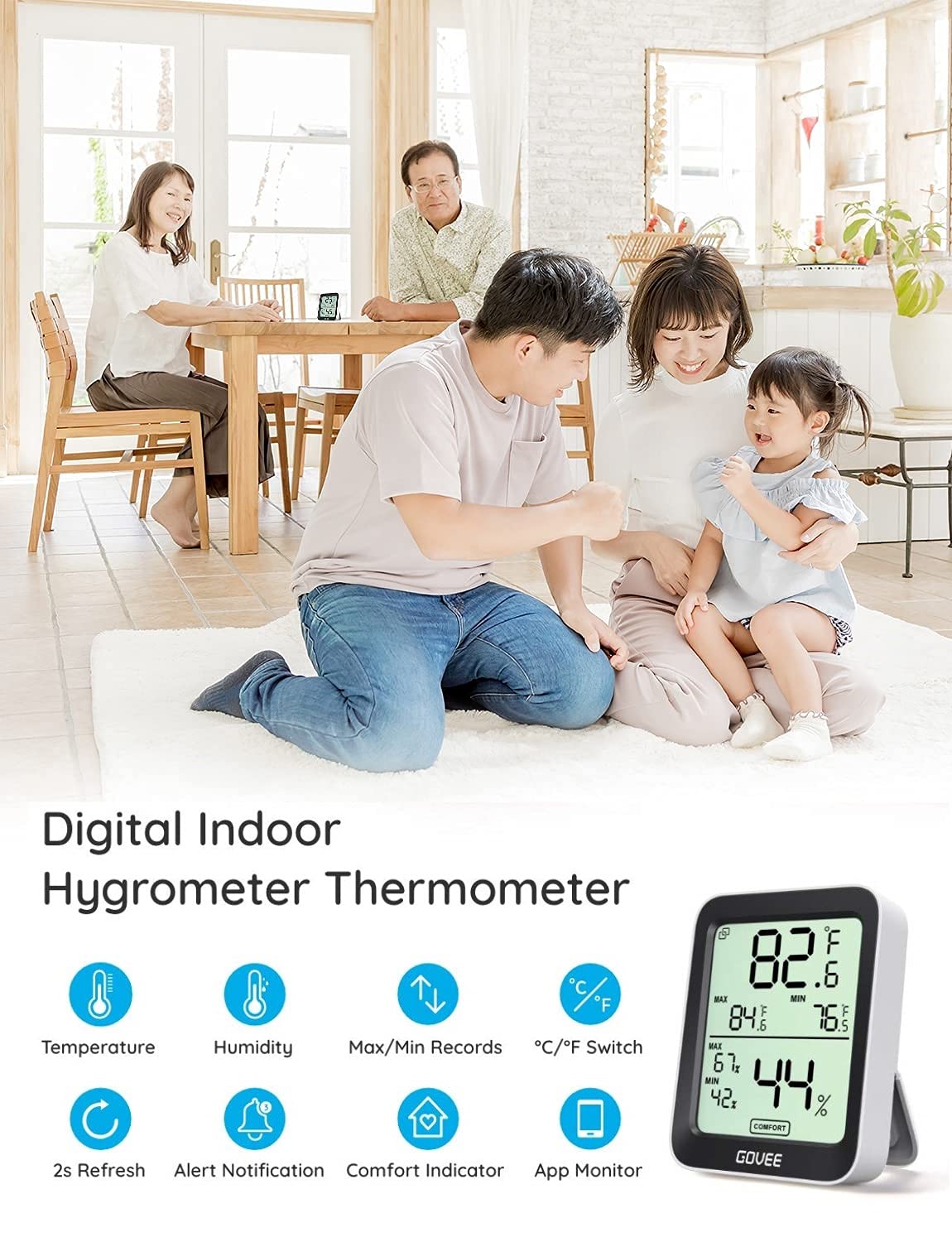 Foto 3 pulgar | Termómetro Higrómetro Govee H5075 Con Pantalla Lcd Bluetooth - Venta Internacional.