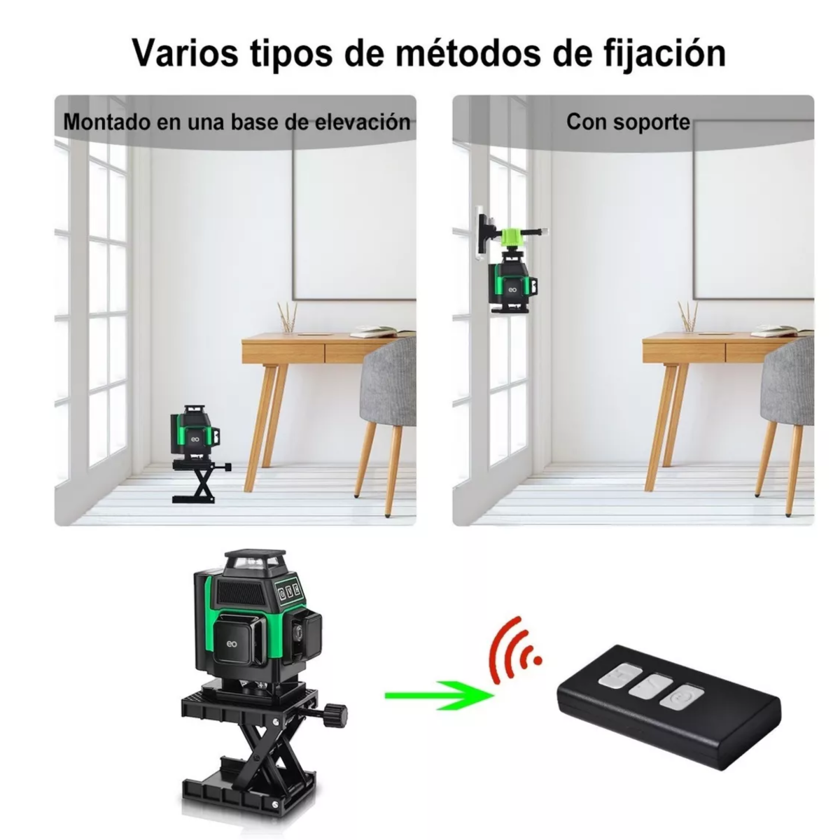 Foto 4 pulgar | Kit Nivel Láser Autonivelante C/soporte 8 Pzas Eo Safe Imports Esi-7023 Multicolor