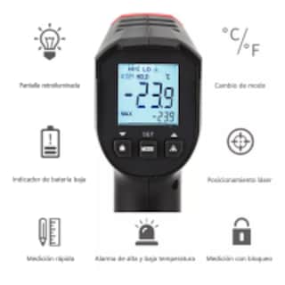 Foto 2 | Termometro Infrarrojo Industrial Eo Safe Imports Esi-10604-1 Negro